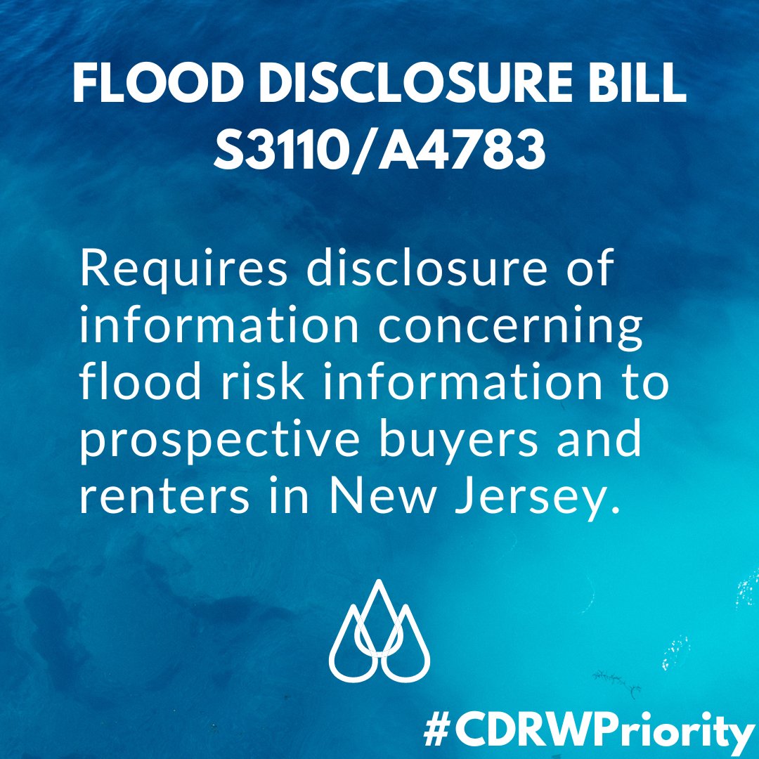DelRivCoalition's tweet photo. 🎉 The New Jersey Assembly passed the #FloodDisclosure bill A4783, establishing a long overdue #FloodRisk “right-to-know” for renters and buyers. We are happy to see our #CDRWPriority moving forward! https://t.co/xZAGGrKk95