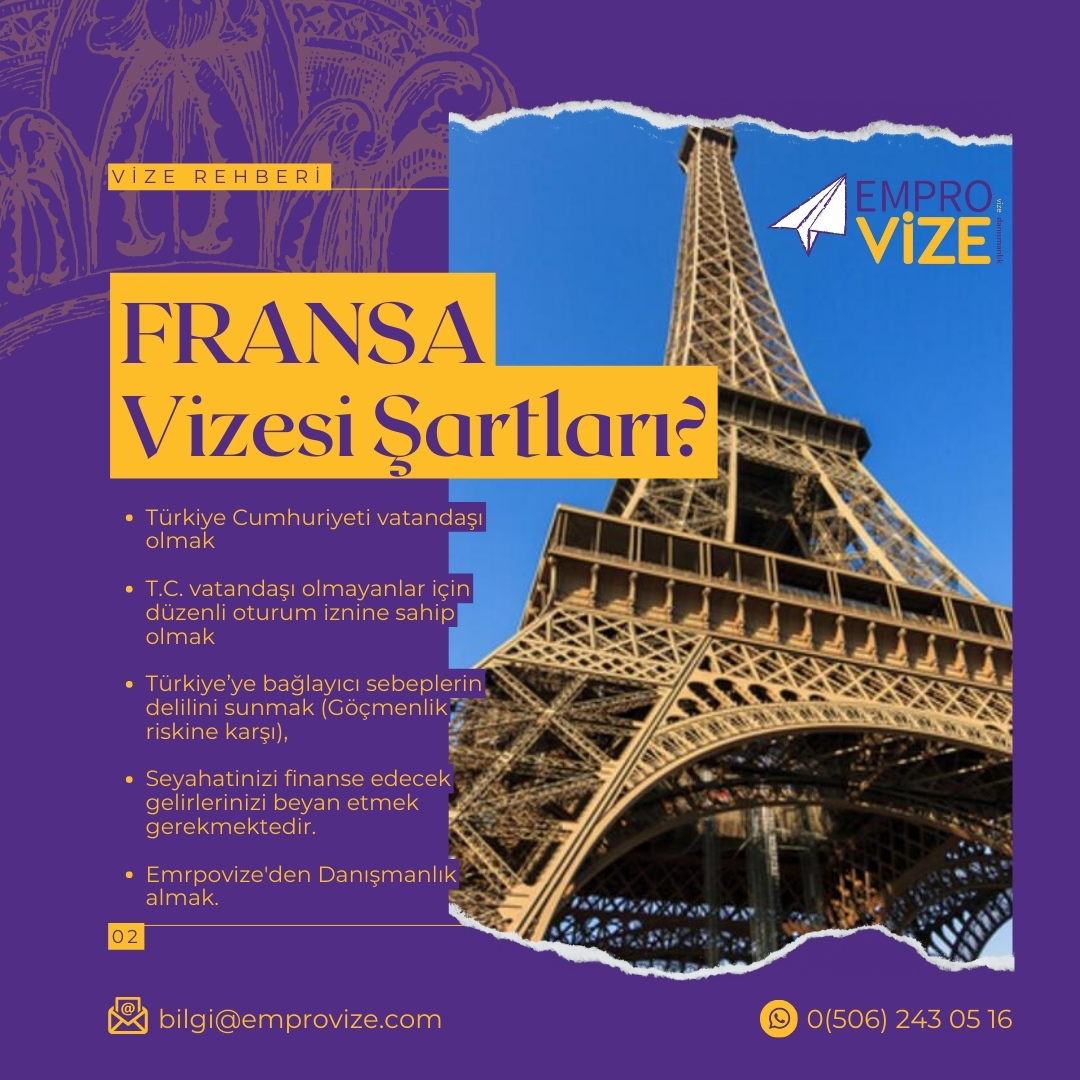 VizeEmpro's tweet image. Fransa schengen vizesi için vfs randevu alarak en hızlı şekilde başvuru yapıyoruz. Emprovize danışmanlık ile süreç çok kolay ilerler.
#fransavizesi #vfs #schengenvizesi
