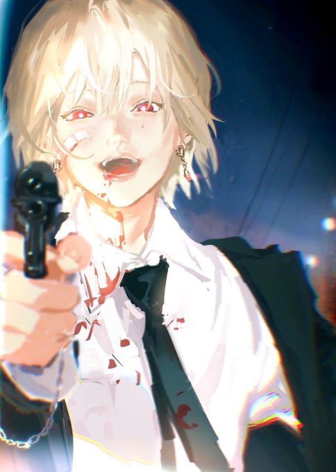 「aiming at viewer blonde hair」 illustration images(Latest)