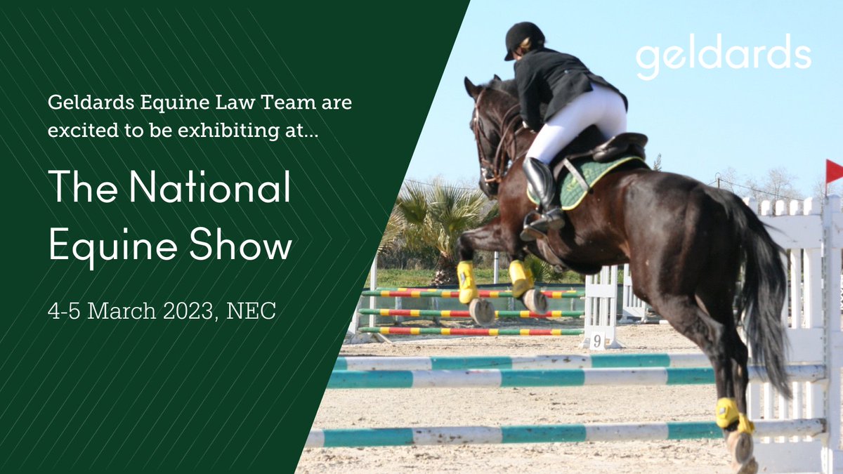 Come and meet the Geldards Equine Law team at their stand in the Yard Supplement Connect area. The Head of the Equine Law Team, Rebecca Stojak, will be there on Saturday and Sunday to answer any of your queries. #EquineShow #NES2023 #NationalEquineShow