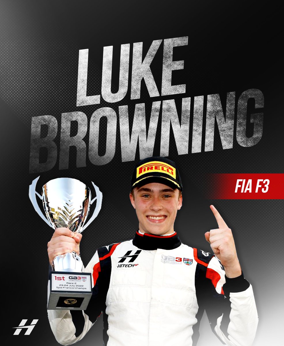 🚨 BREAKING: Reigning GB3 Champion Luke Browning steps up to @FIAFormula3 with Hitech Pulse-Eight. Browning secured championship victory with the team in GB3 last year, taking 5 wins. He joins Minì and Montoya, as the F3 season is set to commence this weekend in Bahrain. 🇧🇭