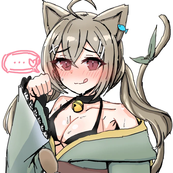 こめ子さんの限界歌枠のスペース聞きながら描いたねこめ子ちゃんです 