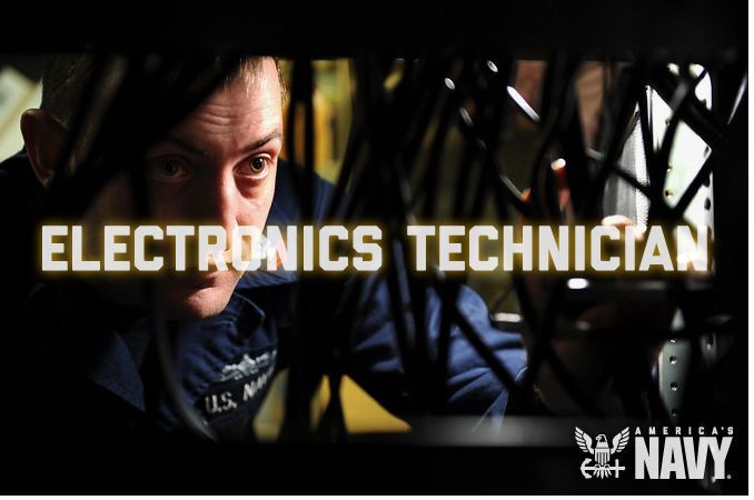 NavyJobsCHS's tweet photo. Electronics Technicians (ET) are trained in computer, aerospace and electrical engineering to maintain combat readiness across a wide variety of complex ship and aircraft systems. As an ET, your responsibilities may include:

• Detecting enemy planes… https://t.co/t0G1Sm39El https://t.co/k4vp4eLDX4