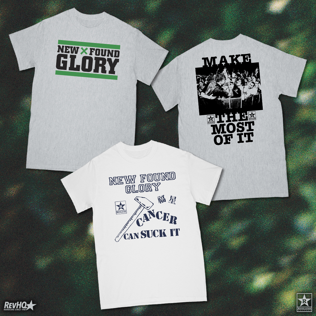 The second pressing of Make The Most Of It is here along with two new shirts! Find the turquoise vinyl alongside the "Make The Most Of It" and "Cancer Can Suck It" shirts at revhq.com now!