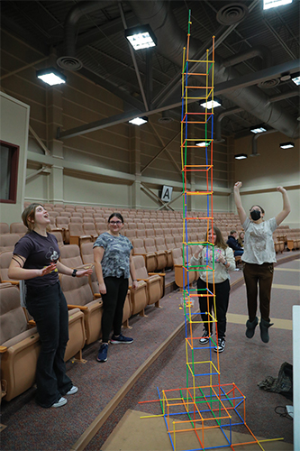 LC_Tigers's tweet photo. Last week Liberty Center Middle School was pleased to participate in The University of Toledo's Introduce a Girl to Engineering Day. Here LC students work on a tallest tower competition.  #positivelylc. #lcstem https://t.co/UfXv2UNaHS