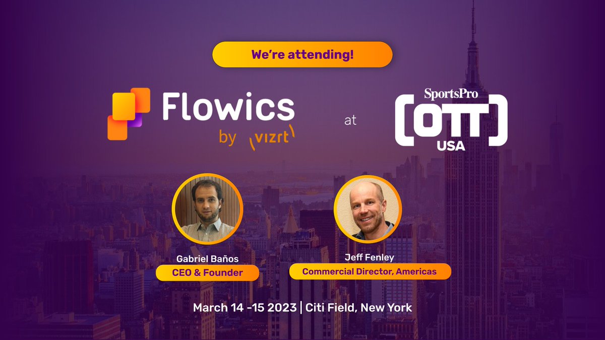 Flowics (@flowics) on Twitter photo 🇺🇸 All set for SportsPro OTT Summit USA 2023!
📆 Join Gabriel Baños and Jeff Fenley on March 14-15 to discuss new ways to streamline your graphics production workflows and engage fans with cloud-based HTML5 graphics and native data integrations .
#SPOTT23 <a href="/SP_Influencers/">SportsPro Influencers</a> 🇺🇸 All set for SportsPro OTT Summit USA 2023!
📆 Join Gabriel Baños and Jeff Fenley on March 14-15 to discuss new ways to streamline your graphics production workflows and engage fans with cloud-based HTML5 graphics and native data integrations .
#SPOTT23 <a href="/SP_Influencers/">SportsPro Influencers</a>