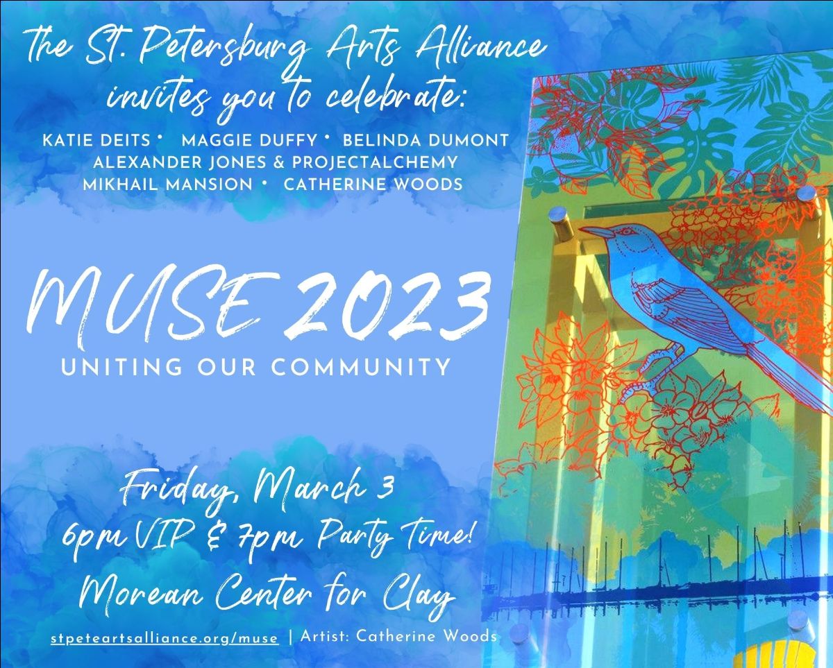 StPeteArts's tweet photo. Last chance to purchase MUSE 2023 tickets! Deadline is March 2, 2023. - https://t.co/dSo6aTeTld #stpete #stpetearts #stpeteartsalliance #artsparty #MUSE2023 https://t.co/aHOPxnVepo