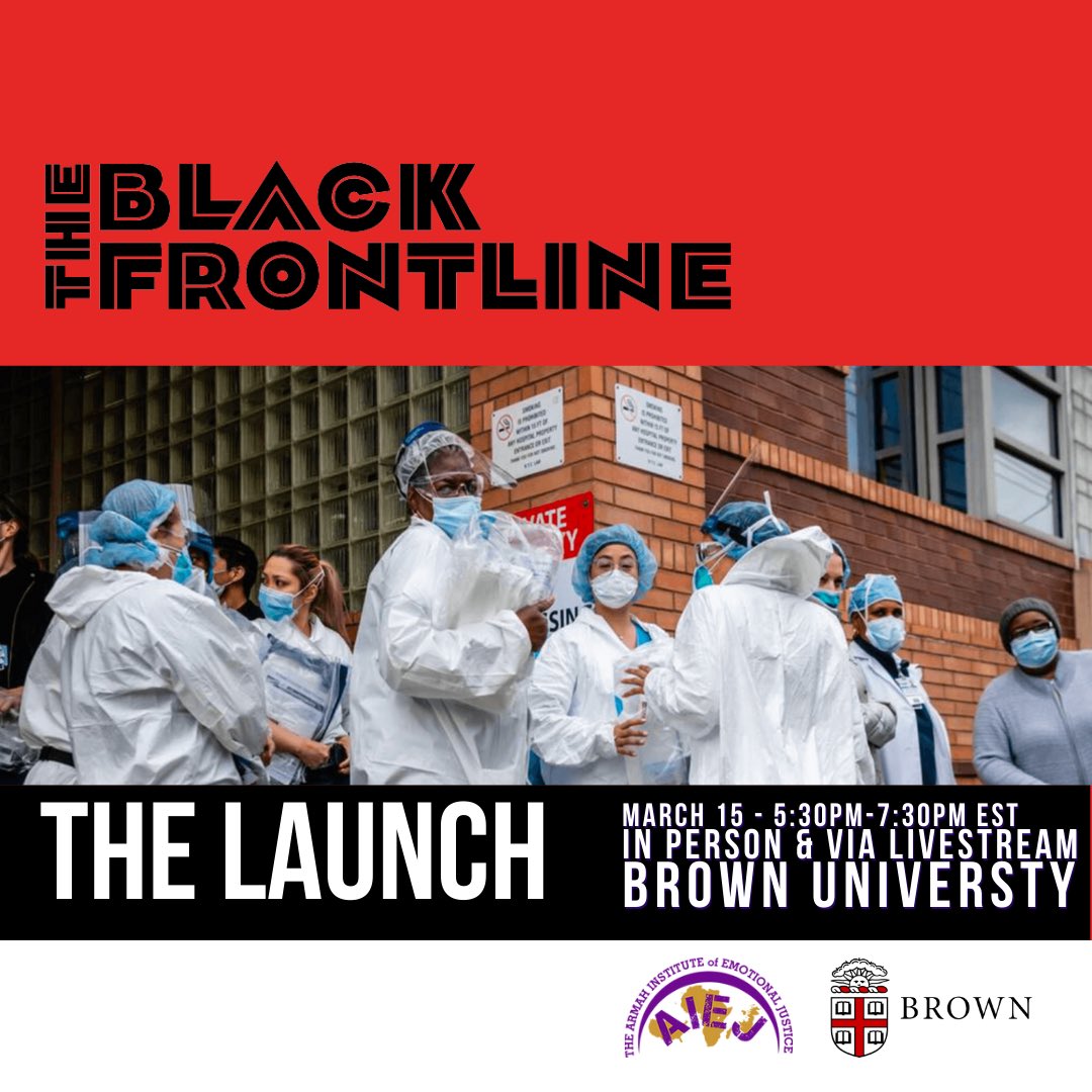 THE BLACK FRONTLINE LAUNCH:
On the 3-year anniversary of COVID's entry into our lives, the largest oral history of global Black doctors & nurses will be launched.
The Countdown begins...March 15th @ 5.30pmEST in person/live stream Dept of Africana Studies, @BrownUniversity.