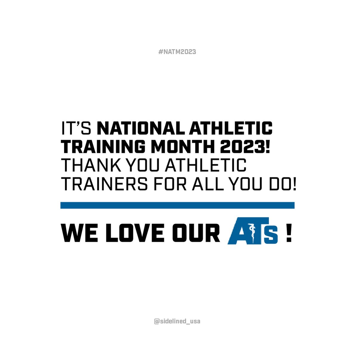 We 💙 our ATs! Happy National Athletic Training Month! ⚕️<a href="/NATA1950/">NATA</a>

 #NATM2023 #TheresAnATForThat #ATsSaveLives