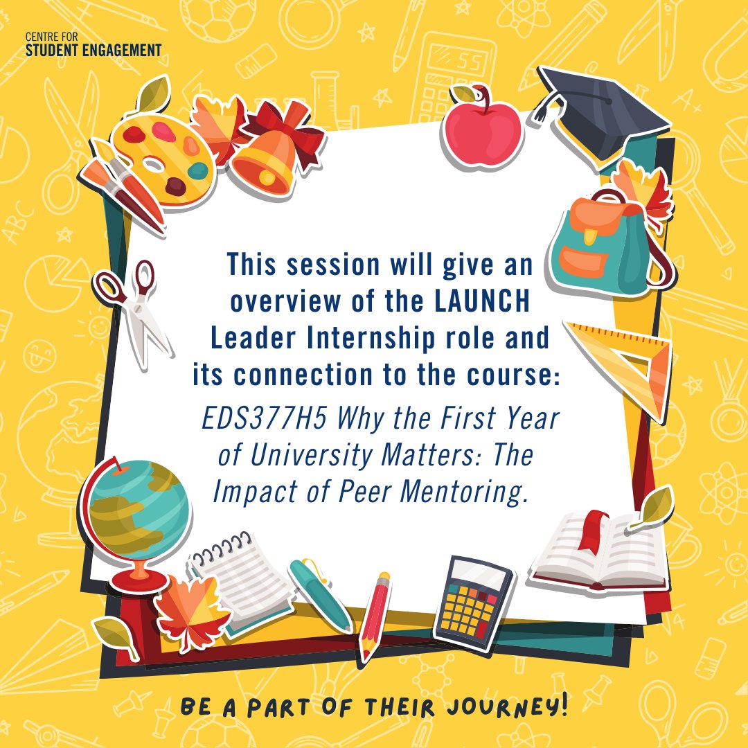 utm_engage's tweet image. Interested in being a LAUNCH Leader?🚀 This session will give an overview of the LAUNCH Leader Internship role, outline the application and selection process and allow prospective applicants to ask any questions. Click the link to register! utoronto.zoom.us/meeting/regist…