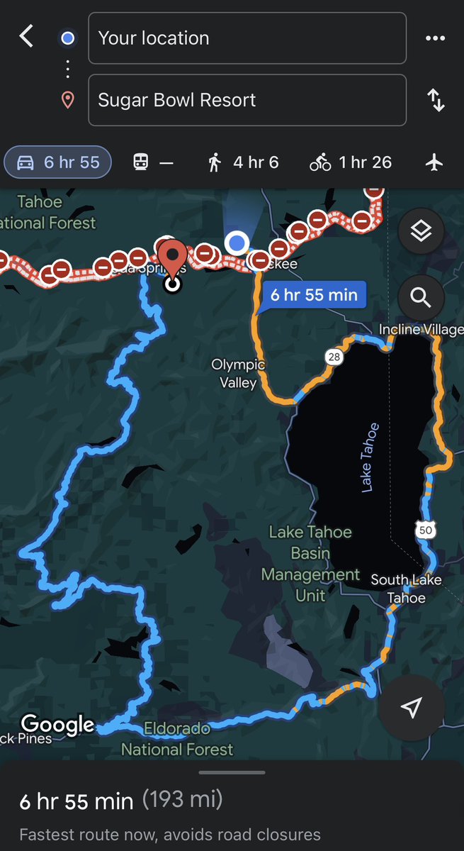 Hey look I found a way to circumvent the i80 closures! Seems legit! 😝<a href="/CHP_Truckee/">CHP Truckee</a>