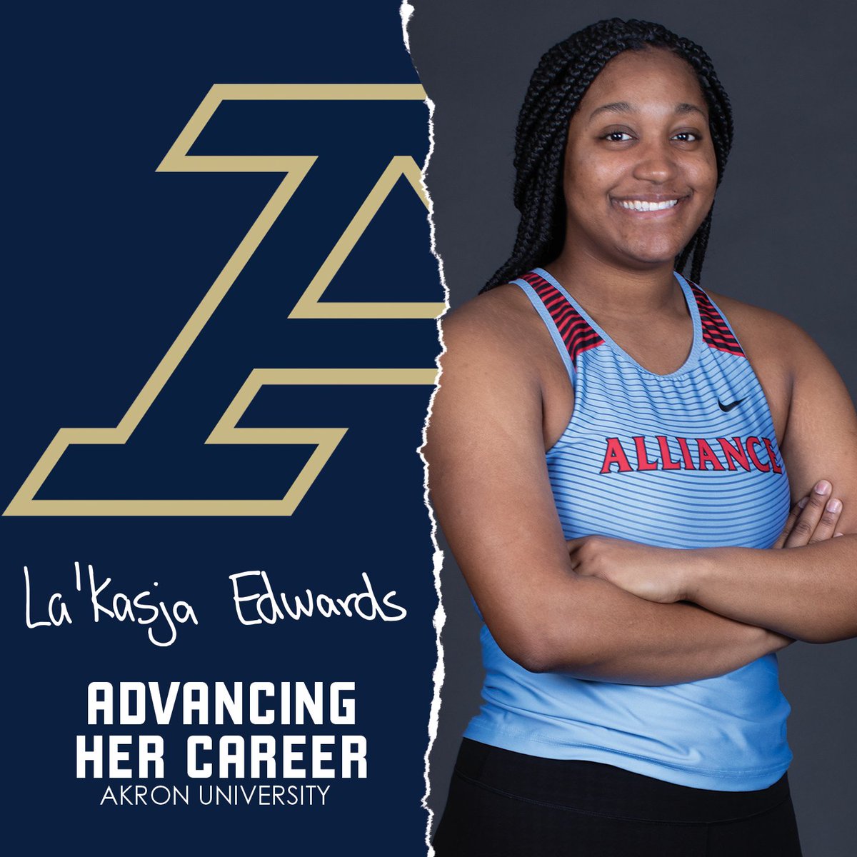 NewsRedandBlue's tweet photo. Congratulations to La'Kasja Edwards for committing to The University of Akron for Track!! Congratulations La'Kasja!! https://t.co/wA4FVqBOZX