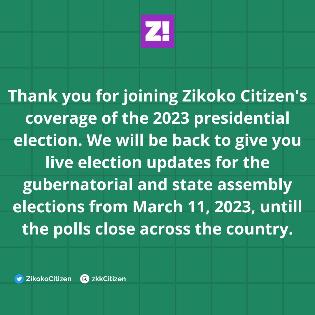 ZikokoCitizen's tweet photo. Thank you for joining  @zikokocitizen
 for the 2023 presidential election coverage across Nigeria. We are grateful to our partners at @ElectHER_NG, @2023_Factcheck and @StearsInsights whose invaluable support made this possible. 🧵

#NigeriaDecides #ZitizensDecide https://t.co/1xQdmlIu8b