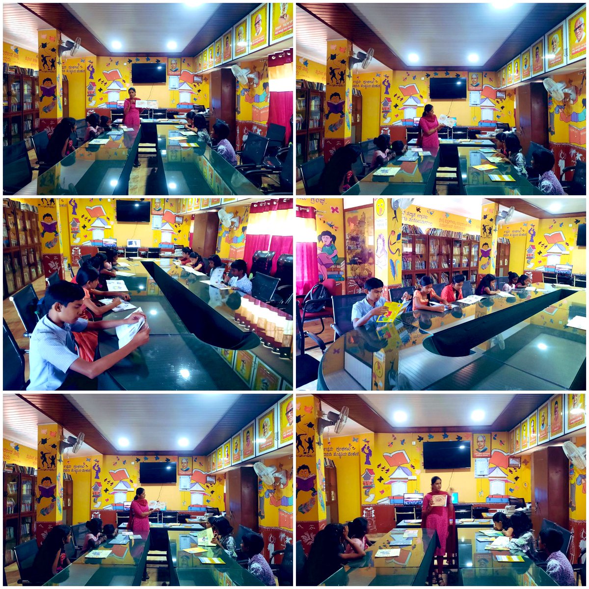 readingkafka's tweet photo. A busy rural library! So good to see. 
Kanthur Murnad, in Kodagu district. Pics shared by @RajeshKomala. #kidsnlibraries https://t.co/iJGsHs156H