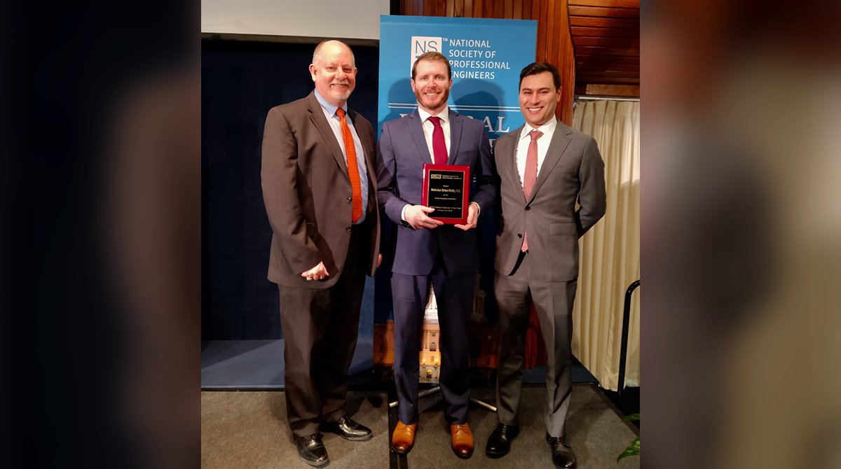 NRCgov's tweet image. #NRCNews: We’ve named Fire Protection Engineer Nick Melly NRC’s Federal Engineer of the Year, an award sponsored by NSPE. Nick was joined by NRC’s John Tappert and 2021 #FEYA recipient Kenny Hamburger at a recent ceremony. nrc.gov/cdn/doc-collec…