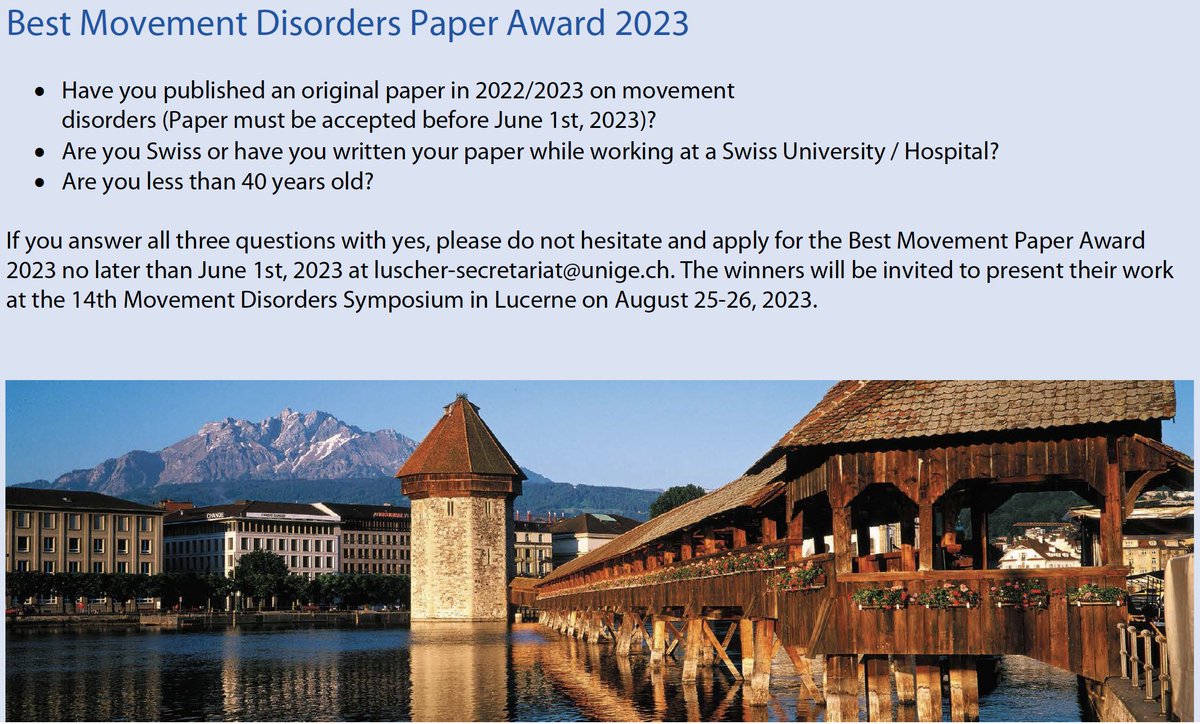 Please RT and encourage your colleagues to apply! Two days in Lucerne is a great prize, both for the science as well as the stunning surroundings.