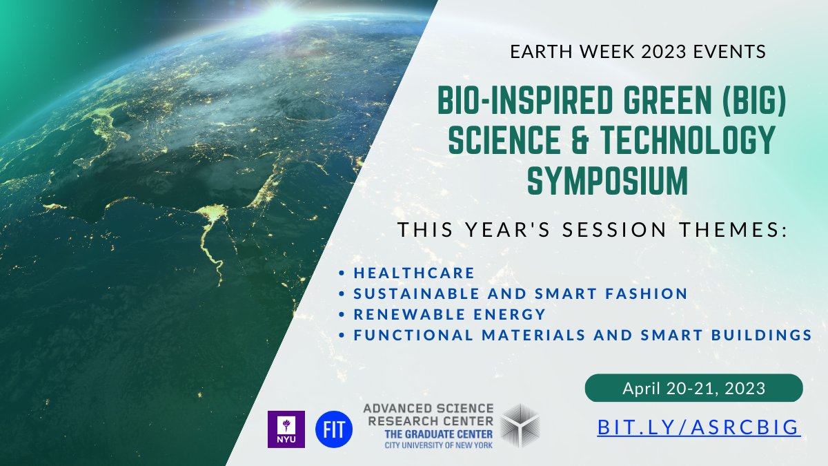 Highlighting the 4 themes of the 2023 BIG Science &amp; Tech Symposium with an exciting lineup of speakers! 

Co-hosted by <a href="/asrc_gc/">CUNY ASRC</a>'s Nano and ESI, NYU, and SUNY's FIT

Register now! bit.ly/ASRCBIG
