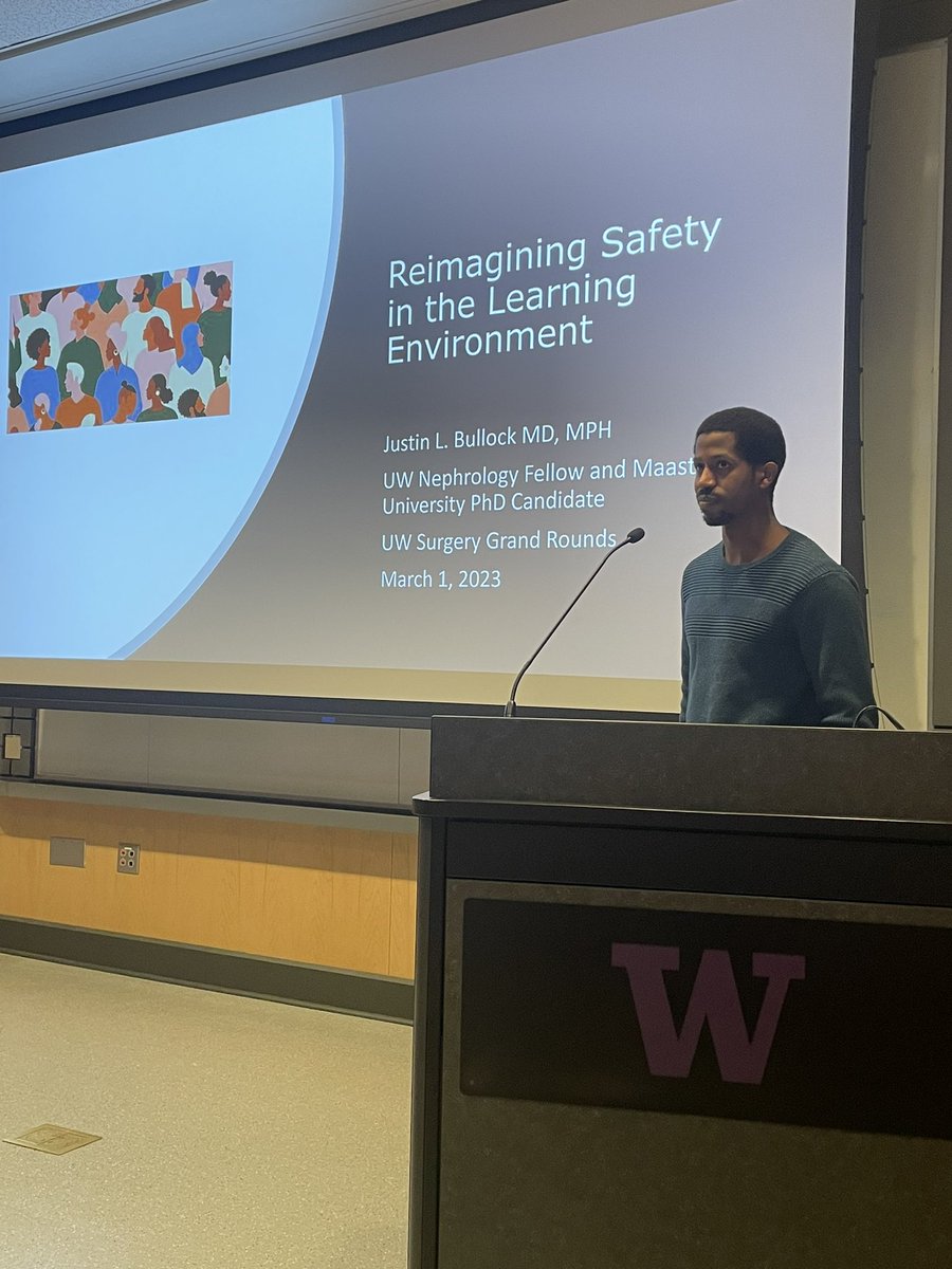 1/- There are speakers &amp; then there are SPEAKERS. @jbullockruns gave <a href="/UWSurgery/">UW Department of Surgery</a> Grand Rounds this AM &amp; it was incredible. Everyone in #MedEd #SurgEd needs to hear what he has to say. He’s creating identity safe learning environments in medicine. His passion &amp; drive are INSPIRING.