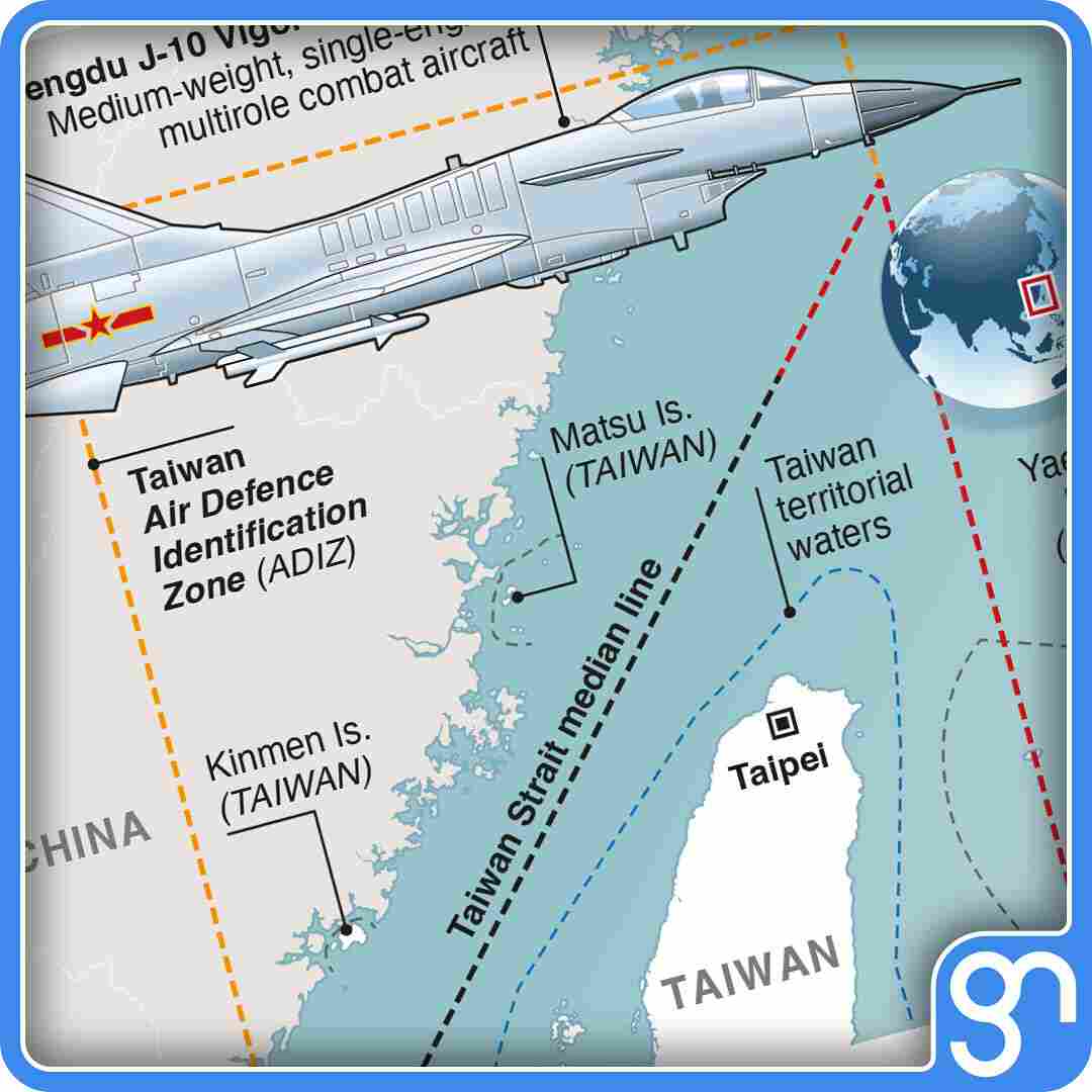 GNgraphicnews's tweet image. China flies 19 warplanes into Taiwan airspace: Taiwan says 19 Chinese fighter jets entered its air defence zone in 24 hours, in what Taipei views as regular harassment by Beijing.#Taiwan #Taipei #ADIZ #airspace #China #US dlvr.it/SkBpnT