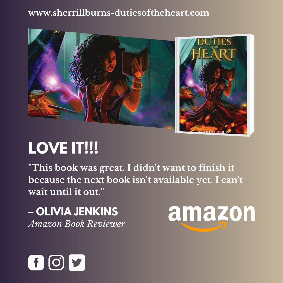 authorsherrillb's tweet photo. Olivia Jenkins is a fan of the #FantasyRomance Duties of the Heart. You might also be excited to know that a sequel is coming soon to continue this epic tale of love and magic.

Secure a copy at:
https://t.co/xquoIMZDs7 

#SherrillBurns #DutiesOfTheHeart #BookReview #AmazonBook https://t.co/tFHxOmwAwh