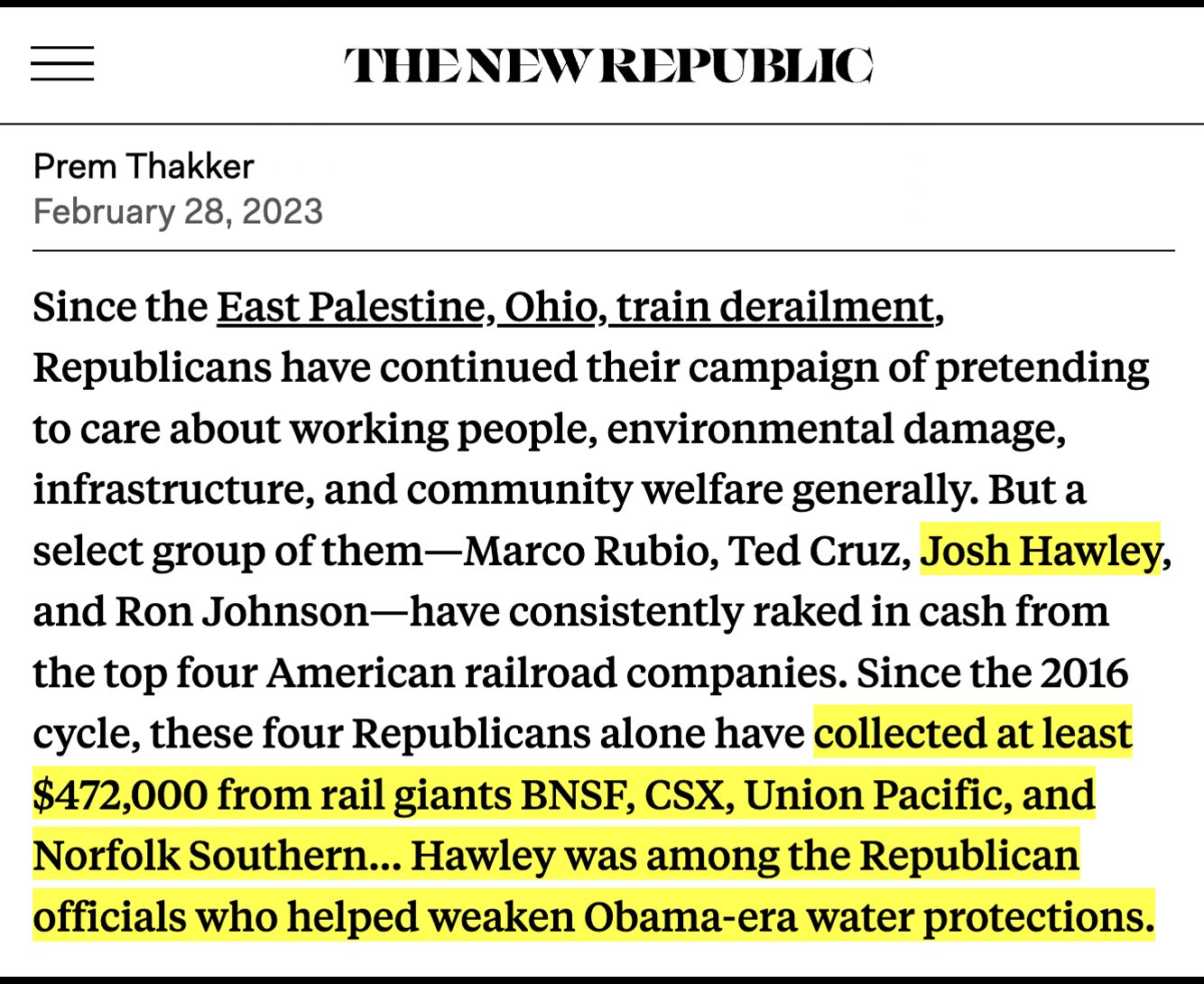 But, of course, Josh Hawley is also a fraud: