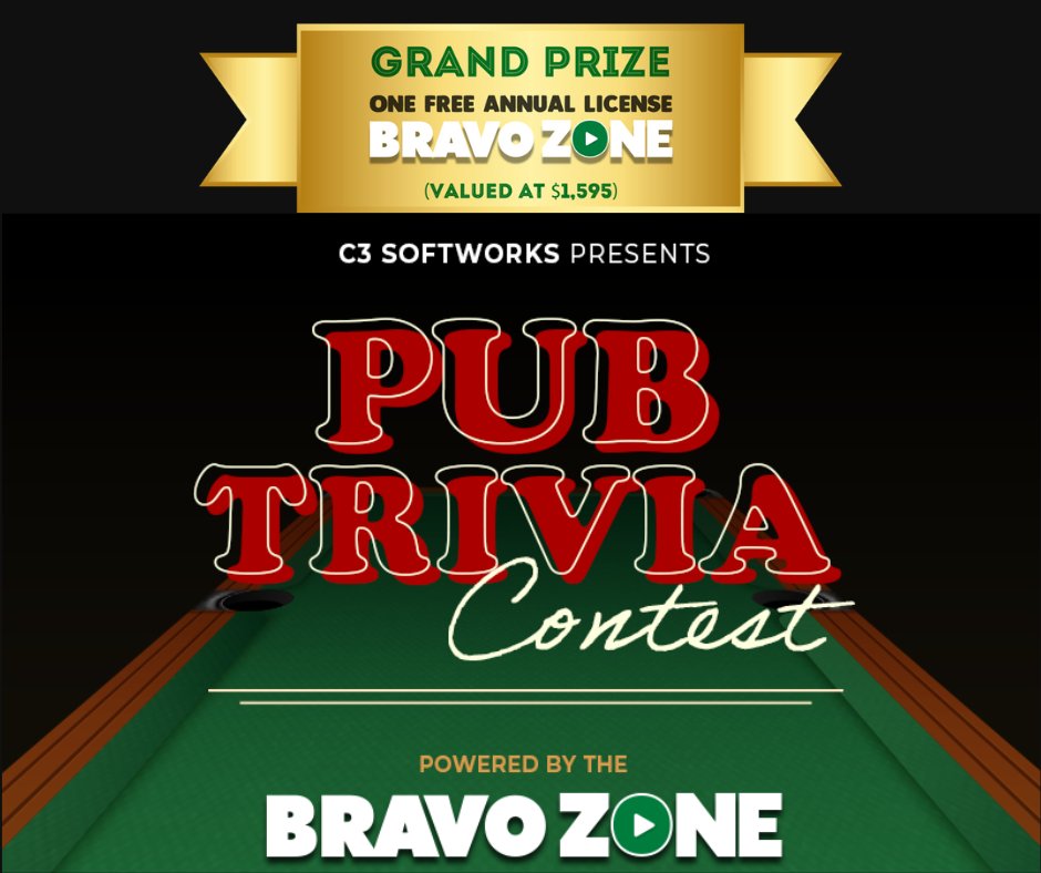 Today kicks off the first day of our PUB #TRIVIA CONTEST, with a chance at some serious #free prizes!  Contest ends on March 31st, 2023. May the luck of the Irish be with you! Follow the link to play: cloud.c3softworks.com/#/so2-e/63d2a9…