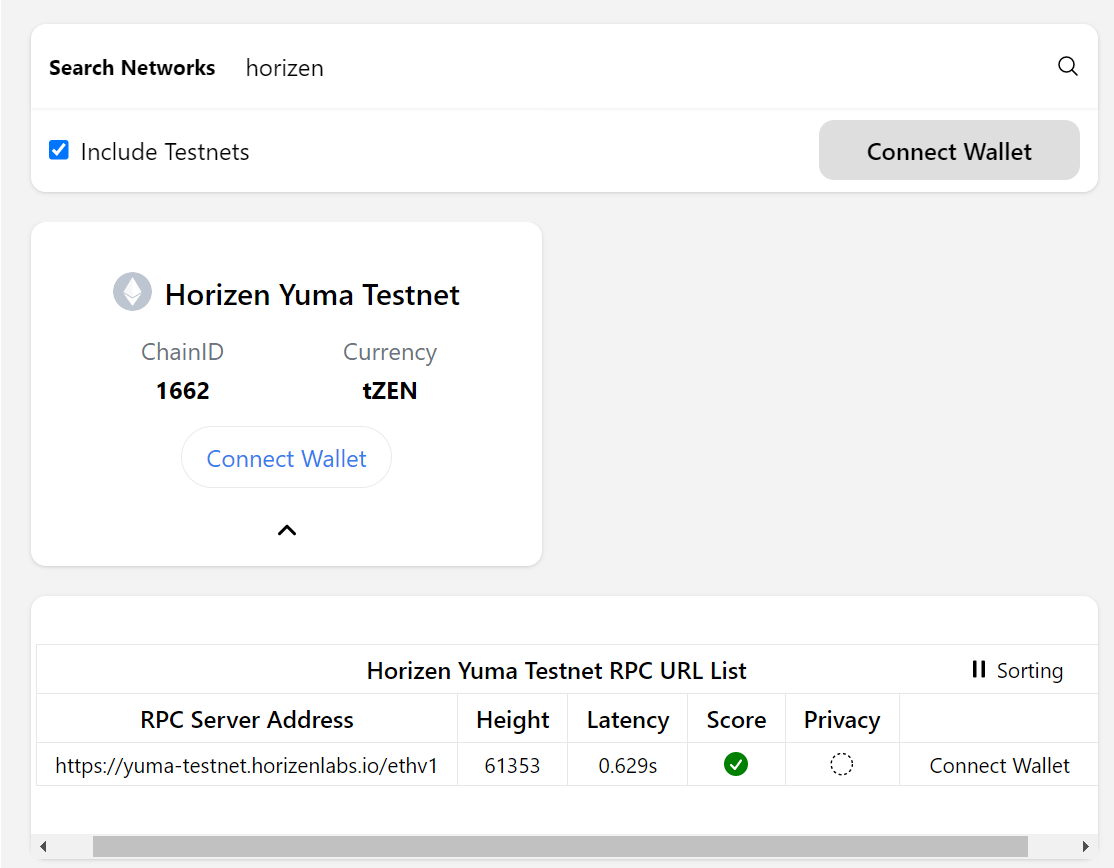 horizenglobal's tweet image. #YumaTestnet is now on #ChainList! You can now get details for #HorizenEON's public testnet and connect your wallet. 

 chainlist.org