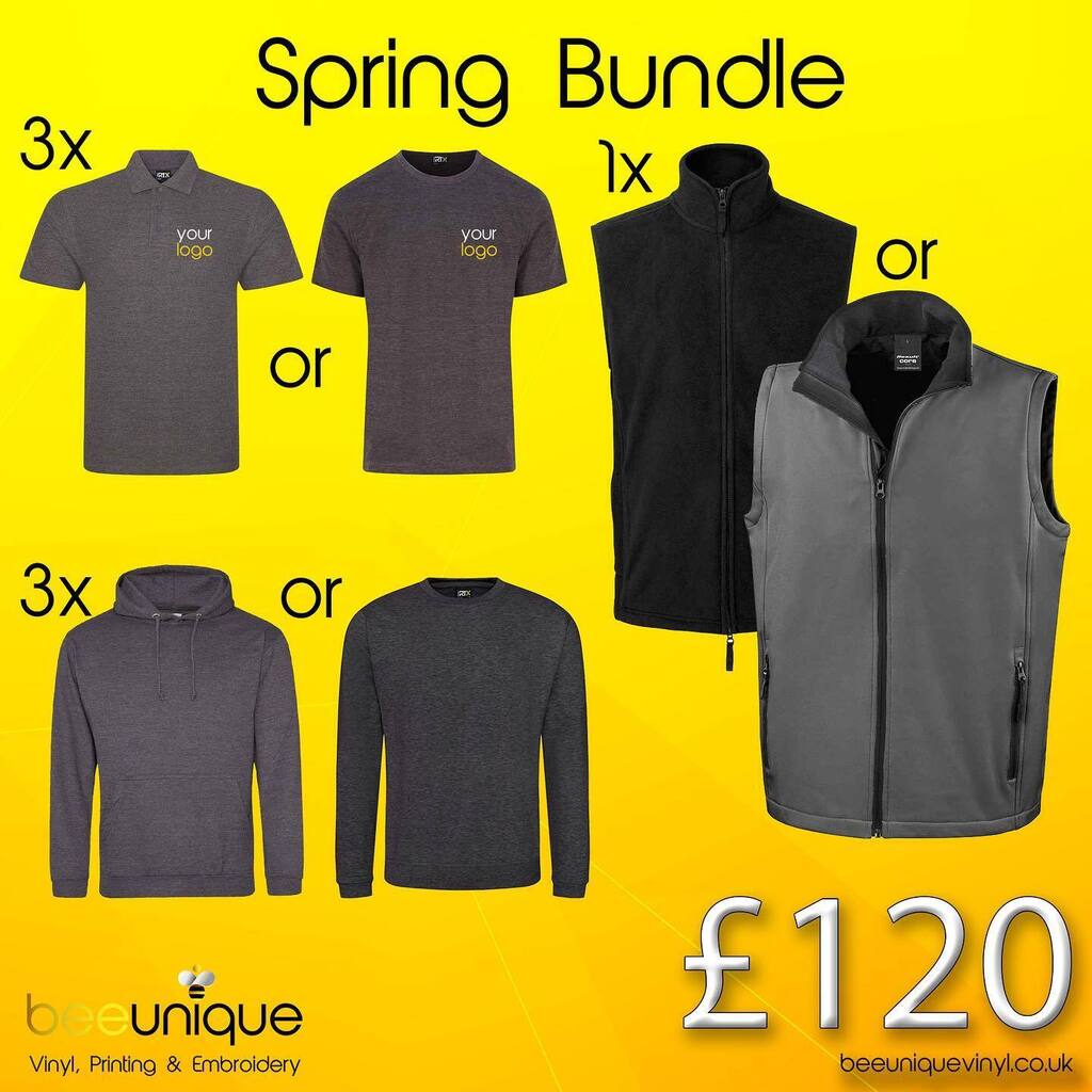 vinyl_bee's tweet photo. Spring is here! Business Owners. Want to elevate your brand? Our custom workwear is the perfect solution for you. 

We offer a wide range of high-quality bundle options. Mix and match colors to help enhance your company logo. 

Our workwear is not only s… https://t.co/wdXIka0Fkw https://t.co/McmEbRTLpt