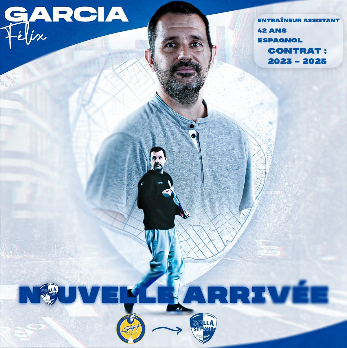 ⭐️Le Staff est complet 

Notre coach actuel Remi SAMSON, prolonge avec nous pour 2 saisons supplémentaires.
Il est rejoint par Felix Garcia, nouvel entraîneur adjoint en provenance de St-Amand les eaux, qui s'engage également pour deux saisons avec la Stella St-Maur Handball.🤩