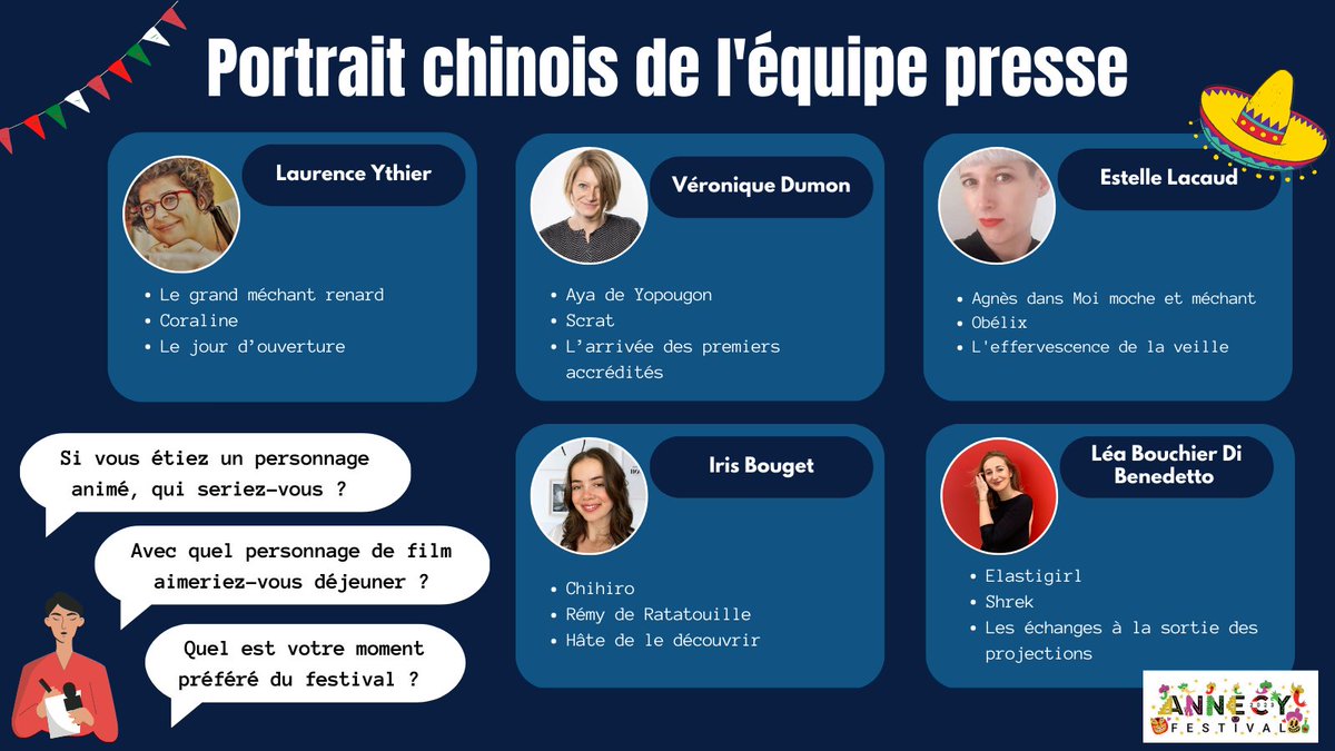 L_Ythier's tweet photo. 🌟Ca y est, l’équipe presse est au complet ! 🙌 
Estelle nous a rejoint  pour l'édition 2023 du @annecyfestival (qui promet Encore de belles surprises 😚 ...) ! 
On vous présente l’équipe🤩en 3 questions. 
Et vous, qu'auriez-vous répondu❓ https://t.co/9nUiKsOWCX