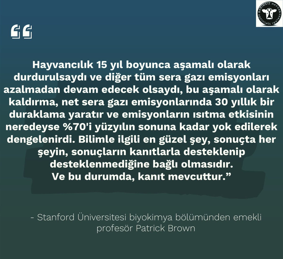 Vegan olmak, gezegeni korumak adına en etkili yol. 

#ÇevreciysenVeganOl  #VeganOl #çevreci #başkagezegenyok #iklimkrizi #seragazı #küreselısınma #hayvancılık