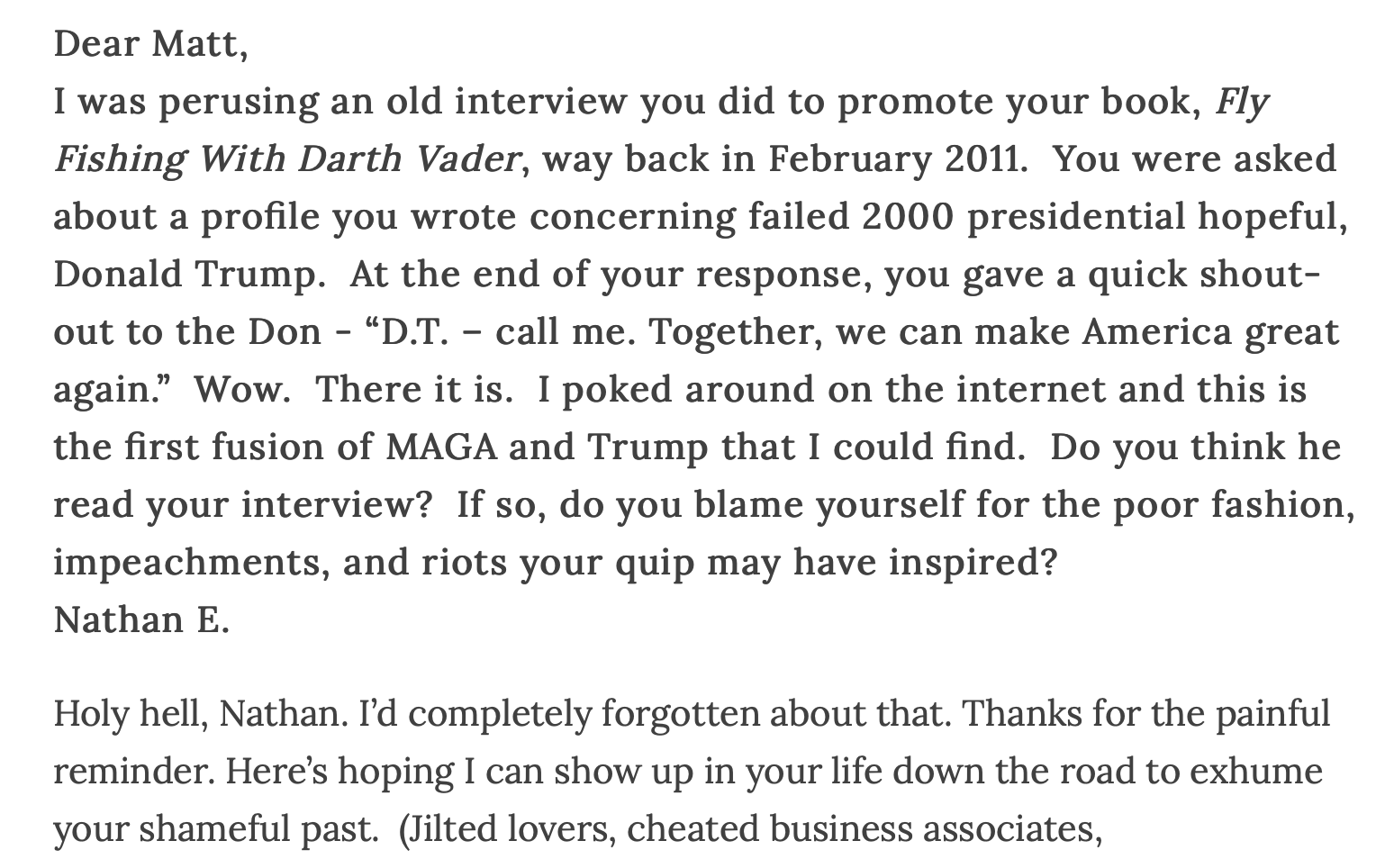 Matt Labash Substack Sonny Bunch on Twitter:
