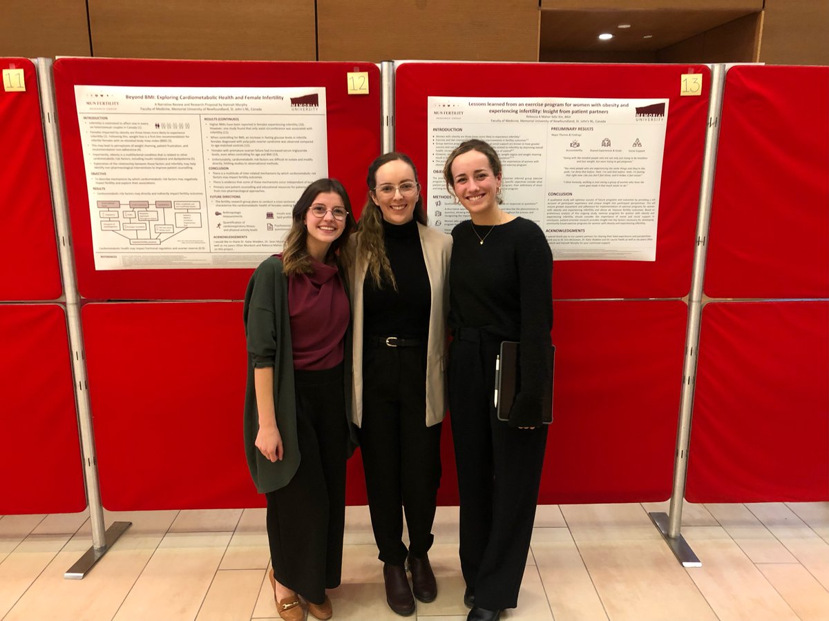 Proud supervisor moment 😍Last night, three of our medical school students knocked their research presentations out of the park at the Medical Student Research Symposium. The future of reproductive medicine is in good hands. Congrats, Hannah, Becky &amp; Jillian! <a href="/MemorialHKR/">Memorial HKR</a> <a href="/MUNMed/">Faculty of Medicine</a>