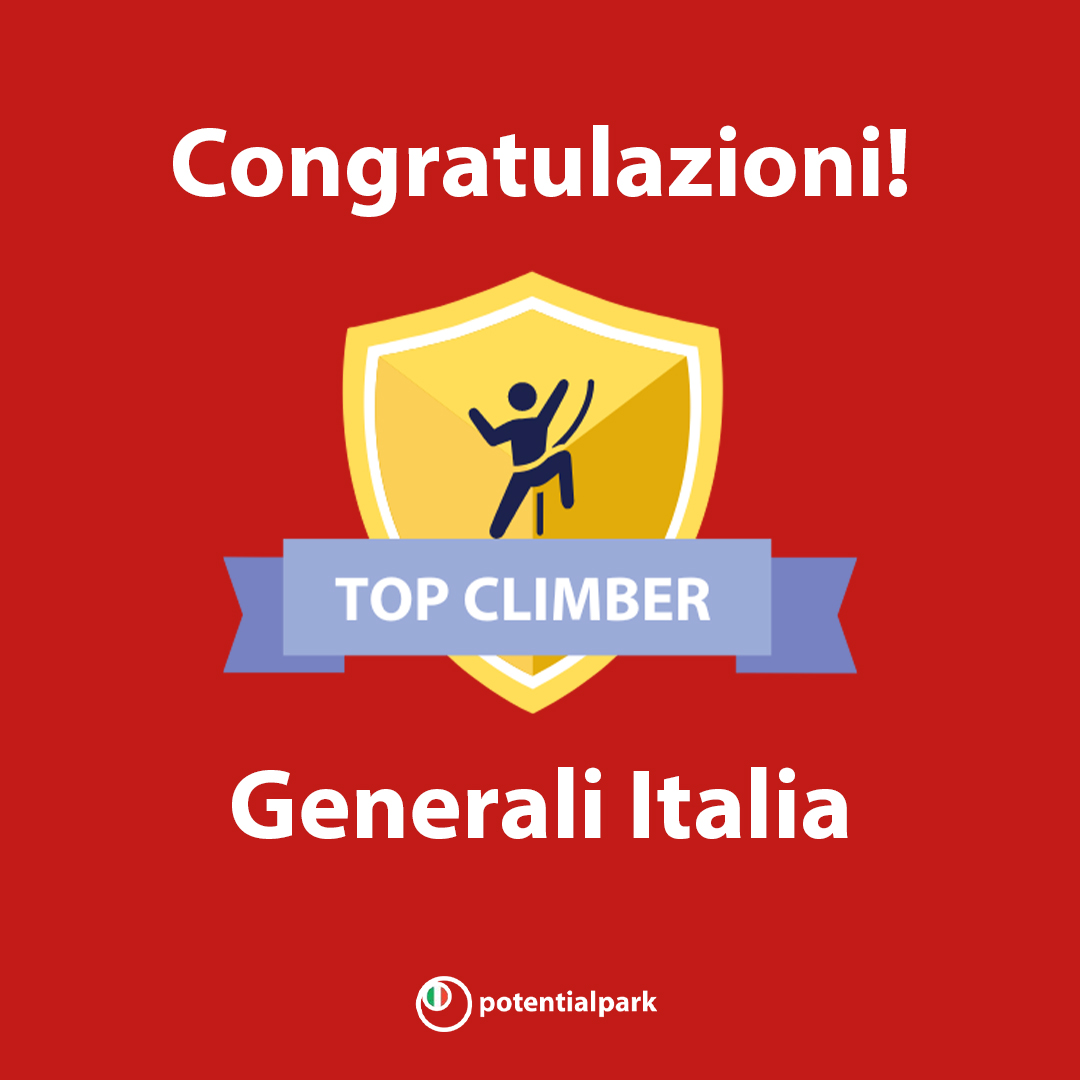 GeneraliItalia's tweet photo. Siamo felici di ricevere il premio “Top Climber” di @PotentialparkAB, nella categoria Best Practices per Career Website e Applying Online. Scaliamo 21 posizioni nella #TalentCommunication: un risultato che premia il lavoro di squadra.
#PartnerDiVita #PiùDiUnLavoro https://t.co/yHkxF0v3fN