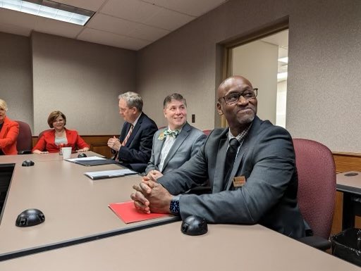RLACC_Gov's tweet photo. .@NWACC President Dennis Rittle, @JohnBrownUniv President Charles Pollard and @UArkansas Chancellor Charles Robinson came to speak to the 3rd Congressional Caucus today! https://t.co/ijeTsoXCYz