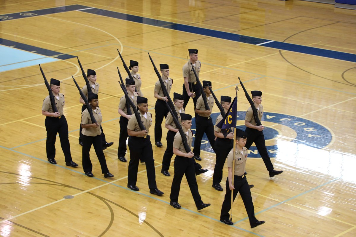 CASDNews's tweet photo. The CASD NJROTC participated in a "Pass in Review" today, an annual formal military parade demonstrating cadet accomplishments.  The event included performances from their award-winning drill teams and concluded with a formal awards ceremony. https://t.co/PIO7e2shpg