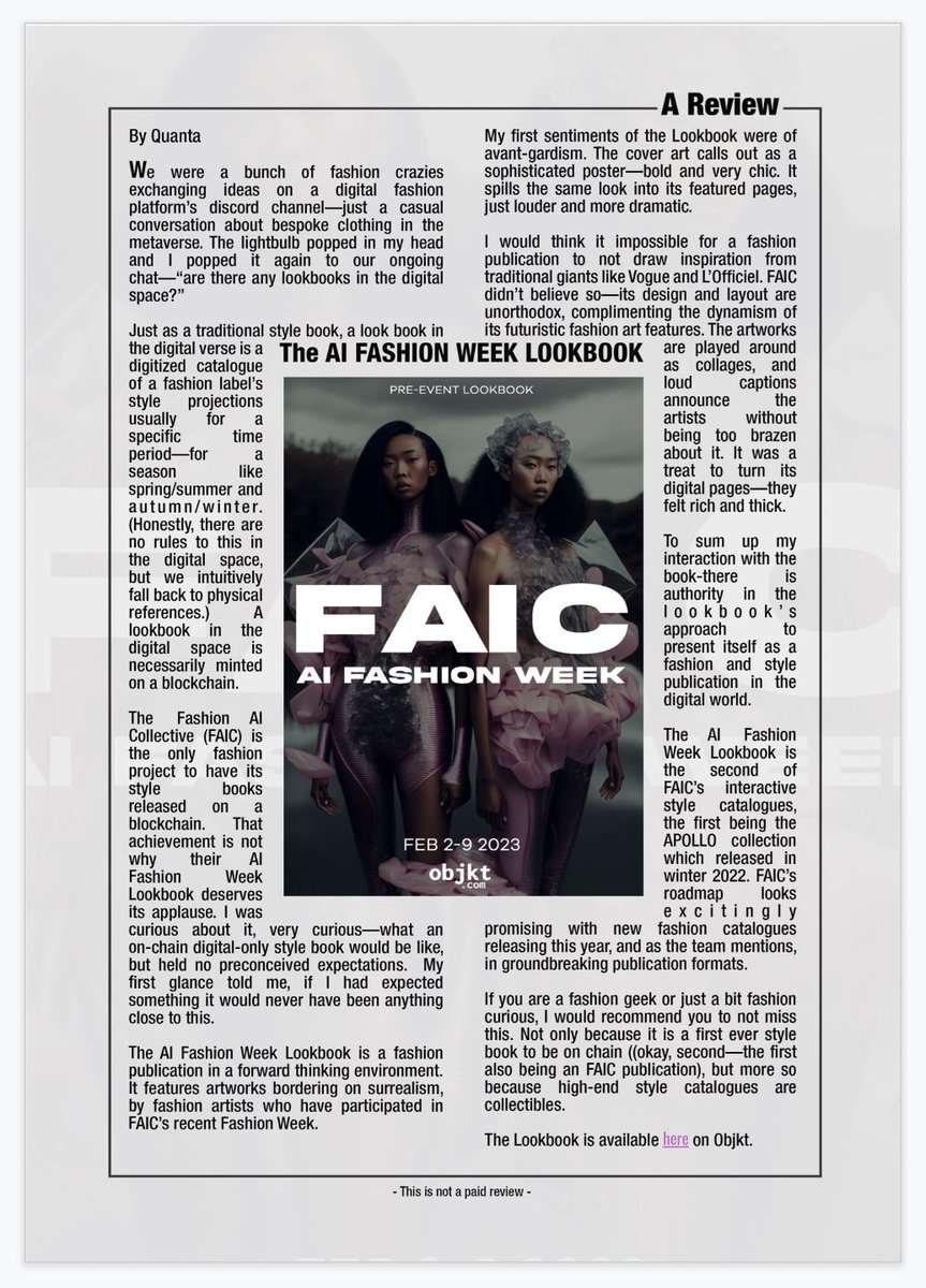 C L E O - FAIC Editor In Chief #AIFashionweek23 tweet media