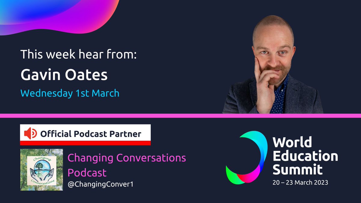Changingconver1's tweet photo. Week 8 in our #WESWednesday countdown & it’s the 1 & only @gavinoattes #BeMoreDoLess
Still time to join us at #WorldEdSwummit to hear more from another fabulous line up https://t.co/7BAHezRtq3 https://t.co/wIHpbBu0ix