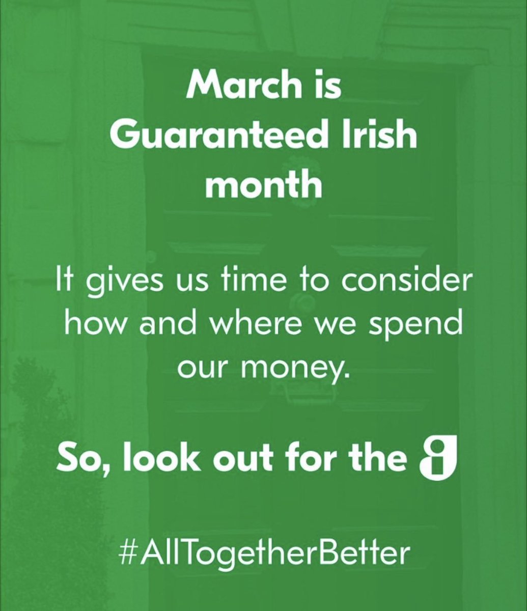 March is @guaranteed_irl month so have a think where your spending when you spend #supportirish 💪💪💪🇮🇪🇮🇪🇮🇪