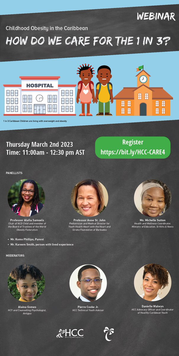 How do we care for the 1 in 3? 

#childhoodobesity #caribbean #health #treatment #obesitytreatment #careandtreatment 

Register now at: us02web.zoom.us/webinar/regist…