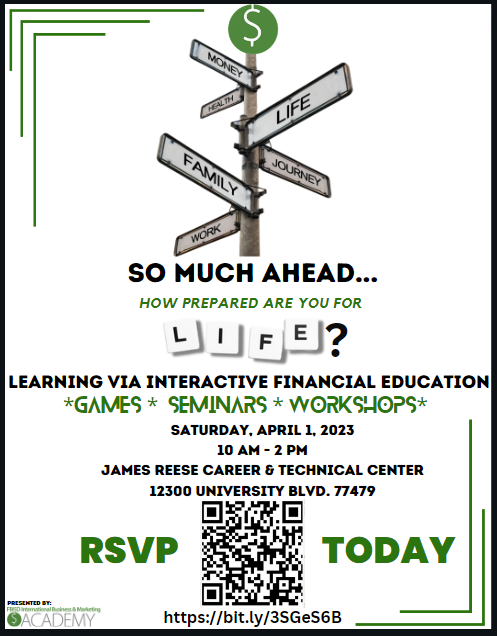 FB_IBMA's tweet photo. FBISD are you ready to learn about budgeting, interviewing, renting vs. buying, resume writing and MUCH MORE?!?  REGISTER FOR L.I.F.E. TODAY! https://t.co/zxXjRCp66e

EVENT open to all FBISD students and parents, regardless of campus! 
FBSID Academies receive 2 ENRICHMENT CREDTS! https://t.co/MMOkWe6wVK