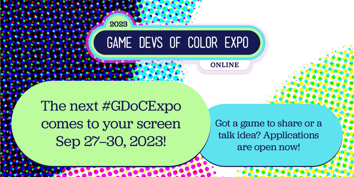 ⭐We've GOT NEWS!⭐

Game Devs of Color Expo is BACK online for our 8th year. Join us — we’re amplifying the creative power held by people of color in games.

And guess what? Speaker and Games submissions for interested #gamedev are now OPEN. Links below🔽 

#GDoCExpo