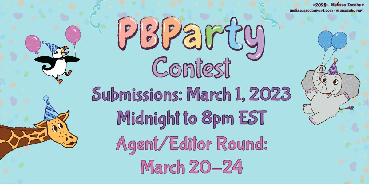 2023 PBParty Annual Contest ⋆ Mindy’s Writing Wonderland buff.ly/3IFz5Vr #writing #pblitchat #kidlit @MindyAlyseWeiss