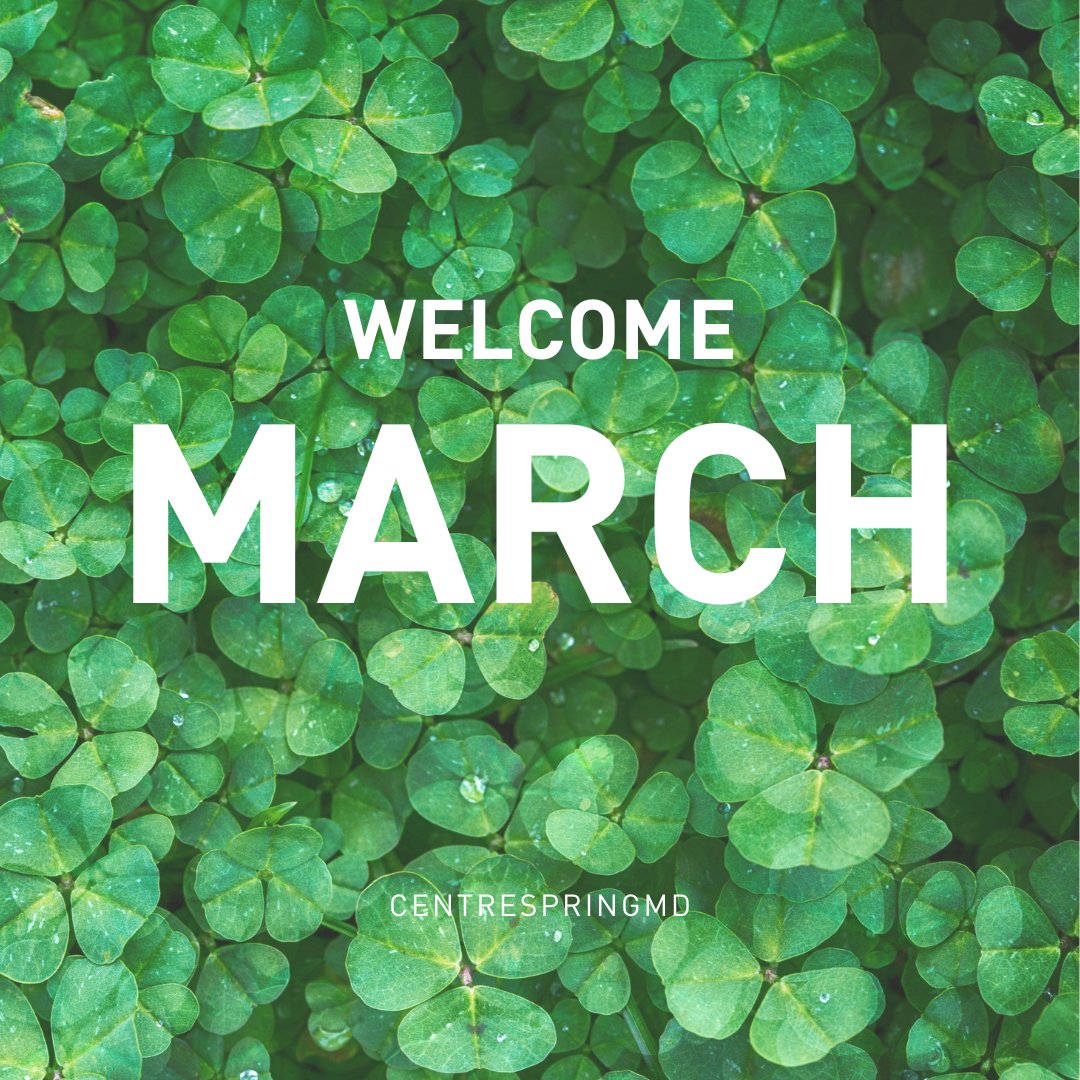 CentreSpringMD's tweet image. We are excited to welcome the new month of March! We have tons of fun things headed your way this month. 

We want to hear from you! What are you looking forward to most this month? 🍀 
-
#NewMonth #March #Month #WelcomeMarch