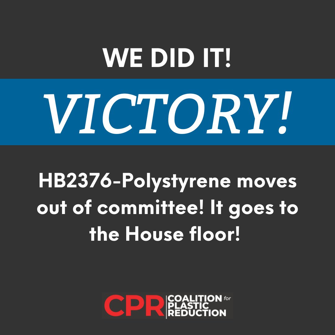 We did it! HB2376-Polystyrene Reduction moves out of the House committee after a 18-8 vote. 🎉

Thanks to all who voiced support for a ban on foam foodware in IL! #twill #DitchFoam