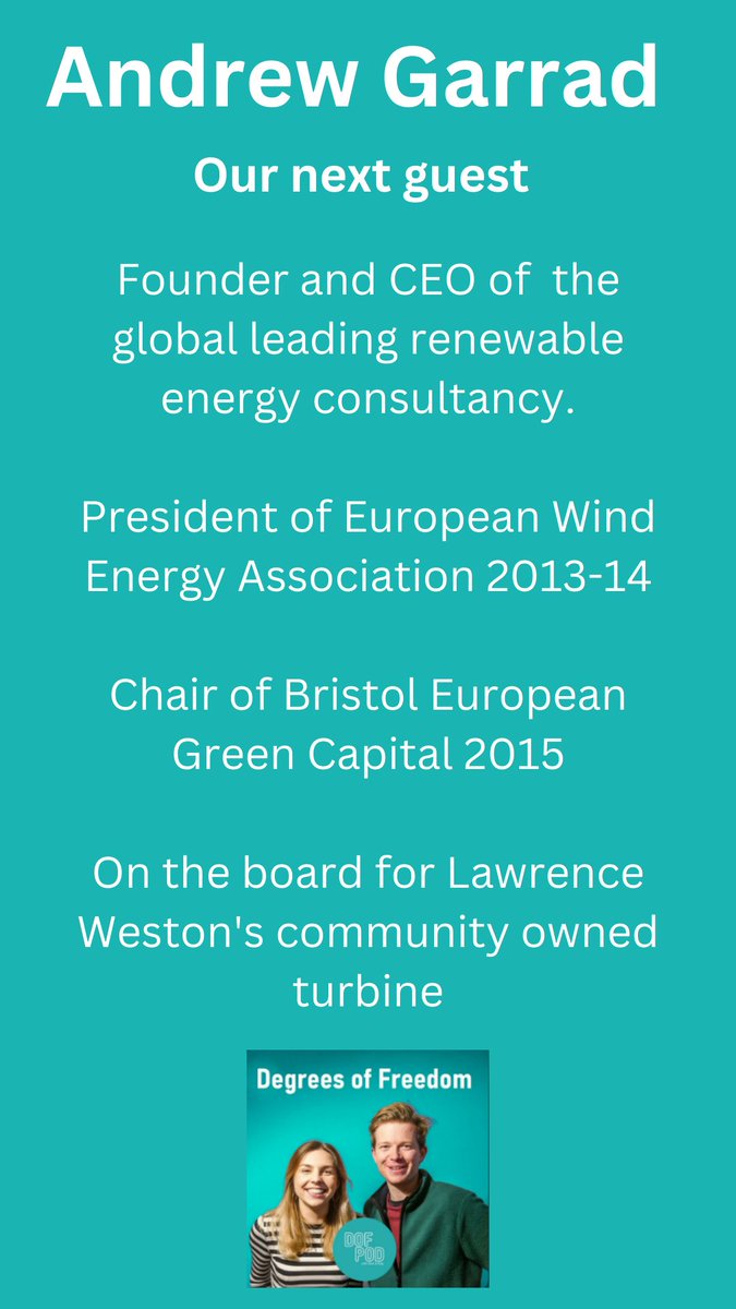 Happening tomorrow! We speak to Andrew Garrad about his career as a wind energy pioneer and his role in the inspiring @ambitionlw community owned onshore wind turbine  - the biggest in England!

#bestofbristol #onshorewind #communityenergy