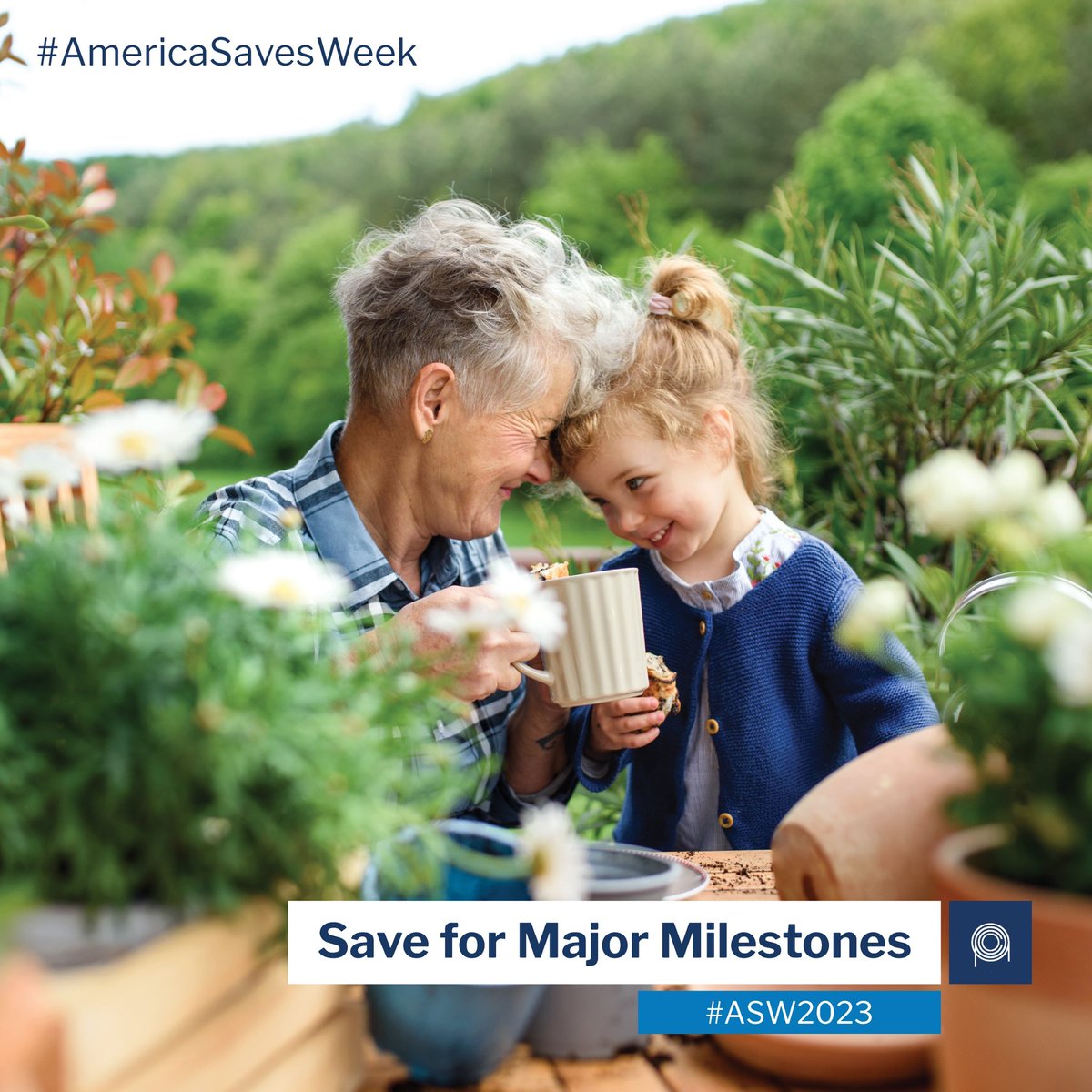 Today's #AmericaSavesWeek tip focuses on how to save for major milestones. What do homes, education, and retirement all have in common? They are major life milestones that require advanced planning and saving large amounts of money. Start small, think big! #Save4MajorMilestones