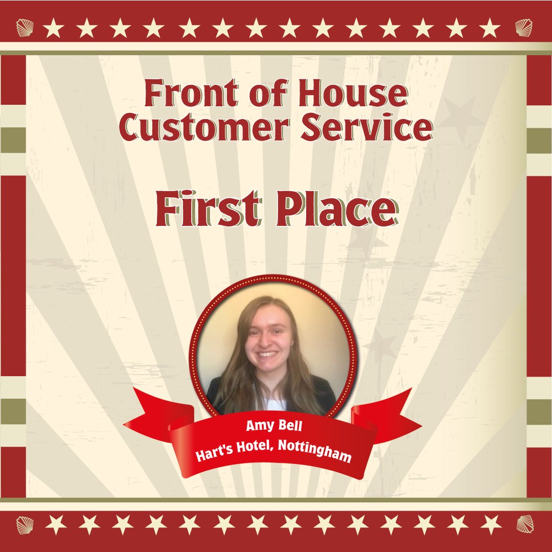 Our next award celebrates exceptional Customer Service Front of House.

Congratulations to Amy Bell, this year's winner! 🥂