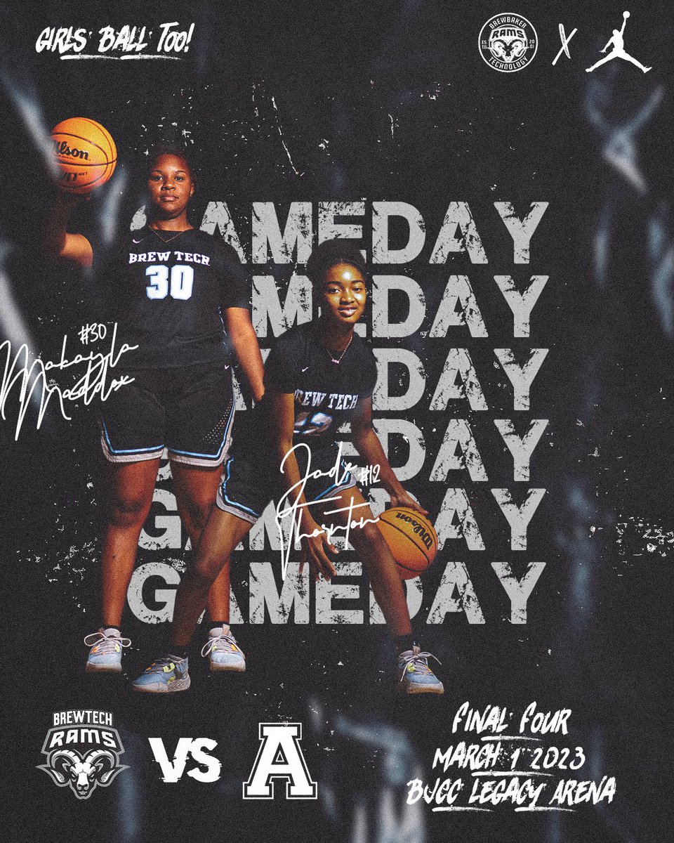 TheBrewtechRams's tweet photo. IT’S A FINAL FOUR GAMEDAY!
The BrewTech Lady Rams Basketball team is taking on the Arab Knights tonight with a spot in the AHSAA 5A State Championship Game on the line!!
We will see you at the BJCC Legacy Arena TONIGHT at 6:00 P.M.
#GoRams | #BrewTechHoops | #GirlsBallToo https://t.co/zWNKs0JiZm