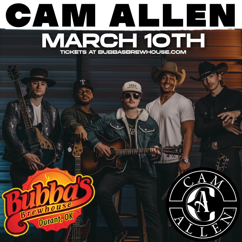 Cam Allen Music show coming up this month on March 10th at Bubba's Brewhouse in Durant, Oklahoma!

Grab some friends and head out to party with us next weekend.

You can get your tickets here👇👇👇👇
eventbrite.com/e/cam-allen-ti…

#camallenmusic #camallen #DankResponsibly #durant